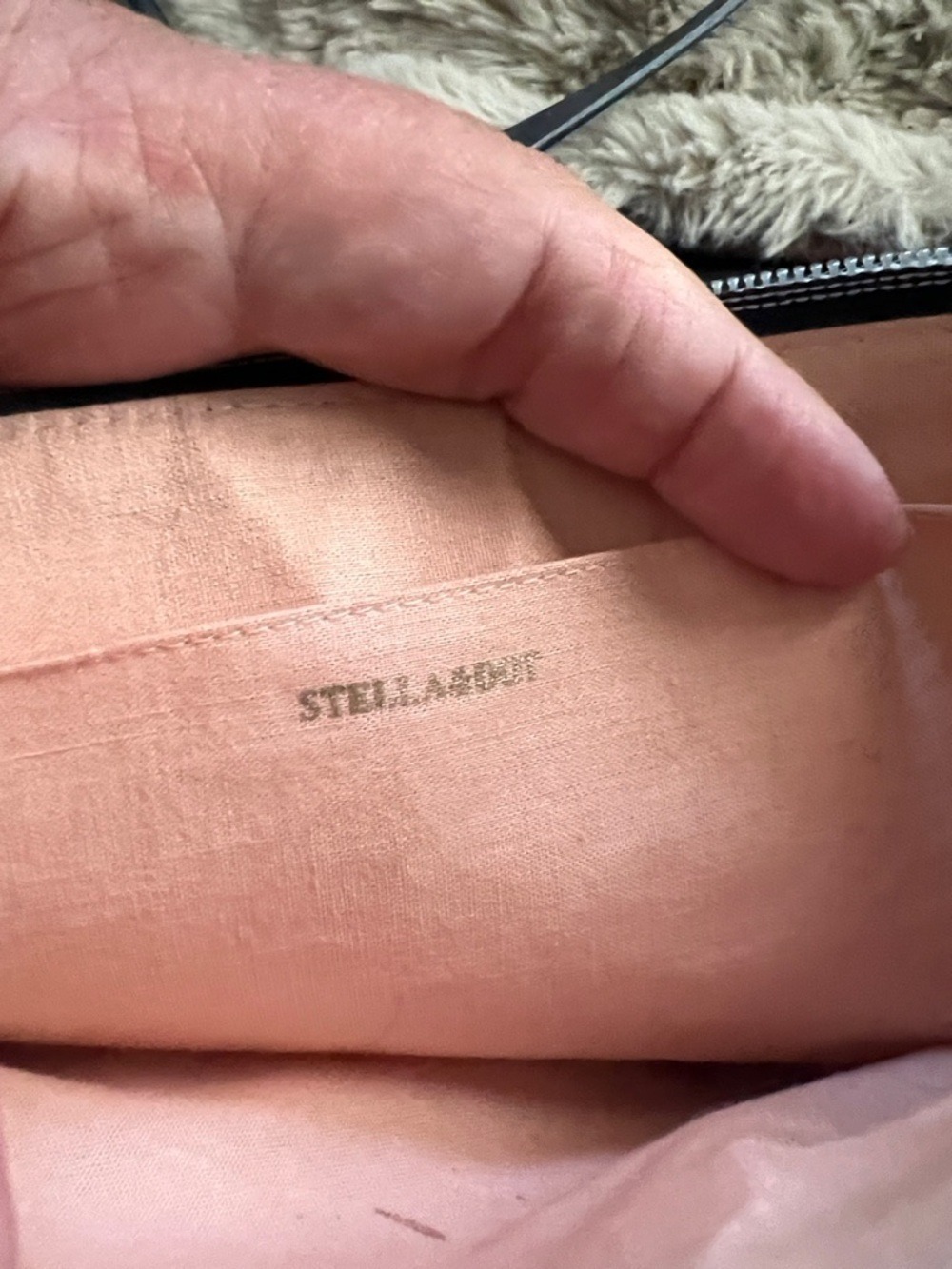 Stella & Dot Black Crossbody with Mint & Peach Beadwork - Picture 4 of 9